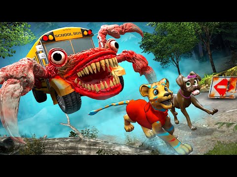 SCHOOL BUS EATER is chasing me... (Gmod Sandbox)