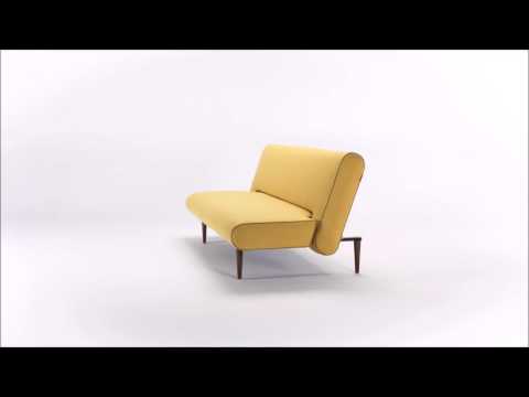 Unfurl Soft Mustard Flower Fabric Sofa Bed by Innovation Living