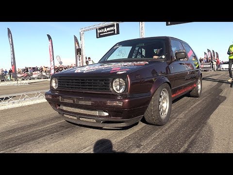 1300HP VW Golf 2 R33 Turbo - 333,33 KM/H Topspeed @ 1/2 Mile Acceleration!!
