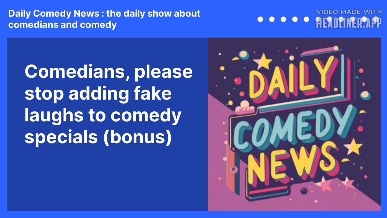 Comedians, please stop adding fake laughs to comedy specials (bonus)