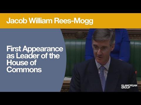Jacob William Rees-Mogg in his first appearance as Leader of the House of Commons