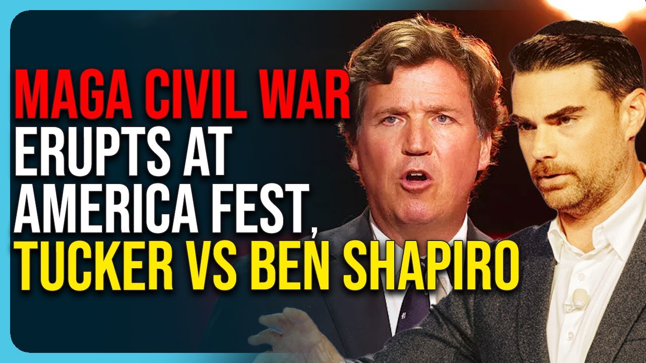 MAGA Civil War ERUPTS At America Fest, Tucker vs Ben Shapiro