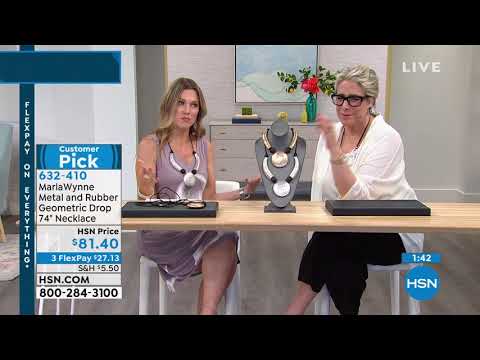 MarlaWynne Metal and Rubber Geometric Drop 74" Necklace