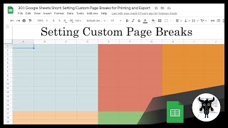 Google Sheets Beginners:  You Can Create Custom Page Breaks for Printing and Exporting (30)