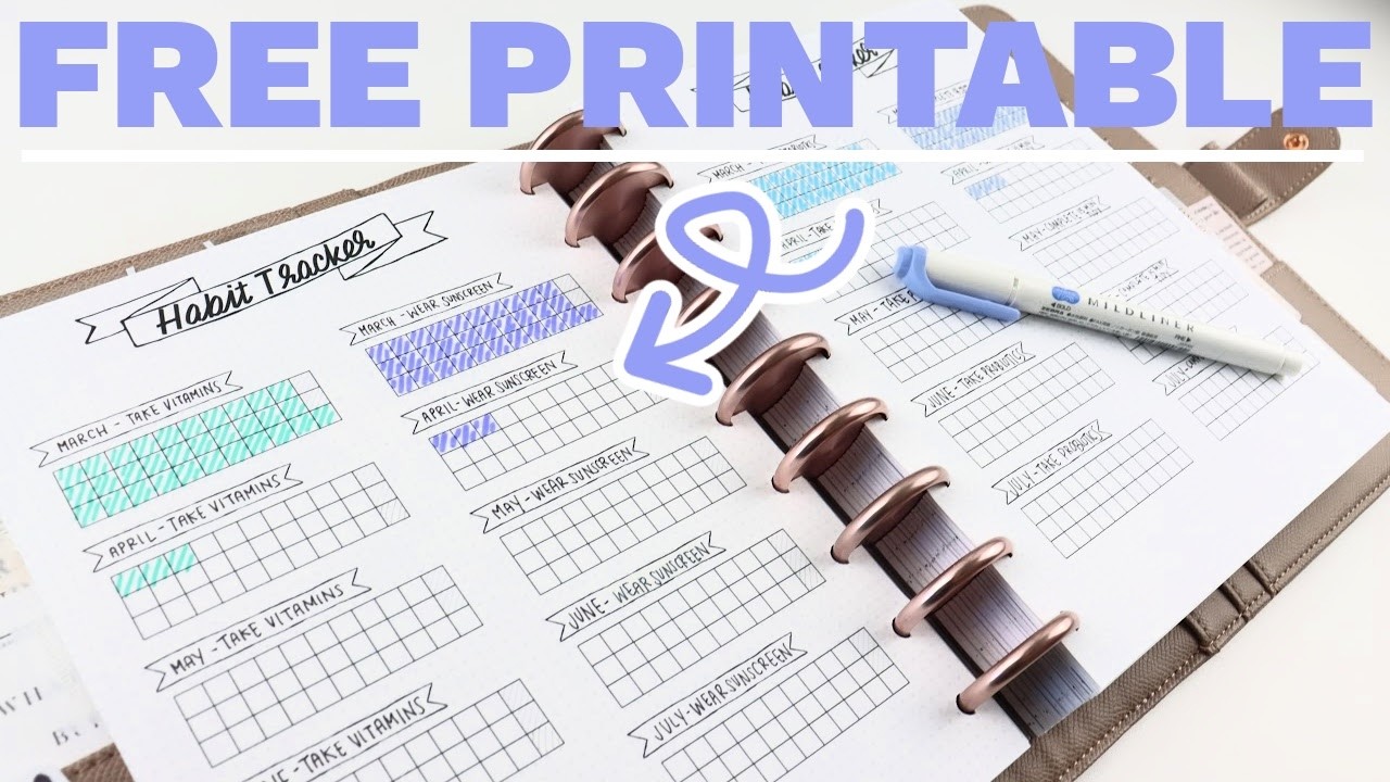 🆓 Free Printable! Habit Tracker | How to Start a New Habit | Bullet Journal Hybrid Happy Planner