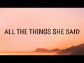 1 HOUR Tatu All The Things She Said Lyrics Running Through My Head