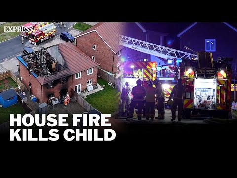 CHILLING drone footage from house fire in Ashford that killed one child
