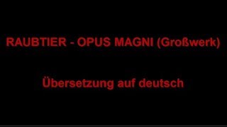 Raubtier - Opus Magni (deutscher Untertitel)