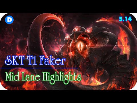SKT T1 Faker Vel'Koz vs Twisted Fate Mid Lane - Highlights  - Patch 5.14 - KR SoloQ