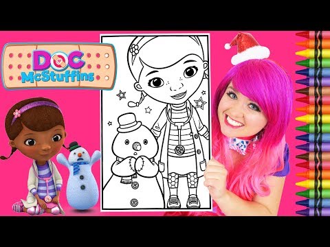 Coloring Doc McStuffins & Chilly Snowman GIANT Coloring Book Page Crayola Crayons | KiMMi THE CLOWN Video