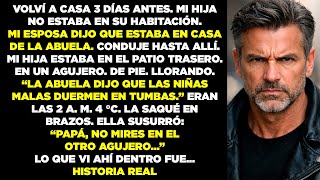 Volví a casa antes de la misión. Mi hija estaba de pie en un agujero. “No mires en el otro.”