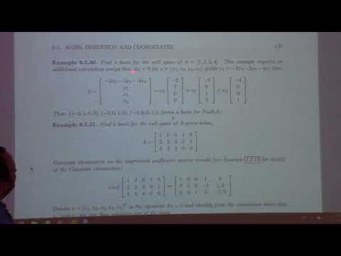 Linear Algebra: help session on coordinates and basis calculation, 3-1-18, part 1