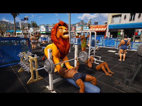 Simba vs. Bodybuilding Hilarity in GTA 5 - Water Ragdolls, Stunts, and Mega Laughs! 🦁💪🎮