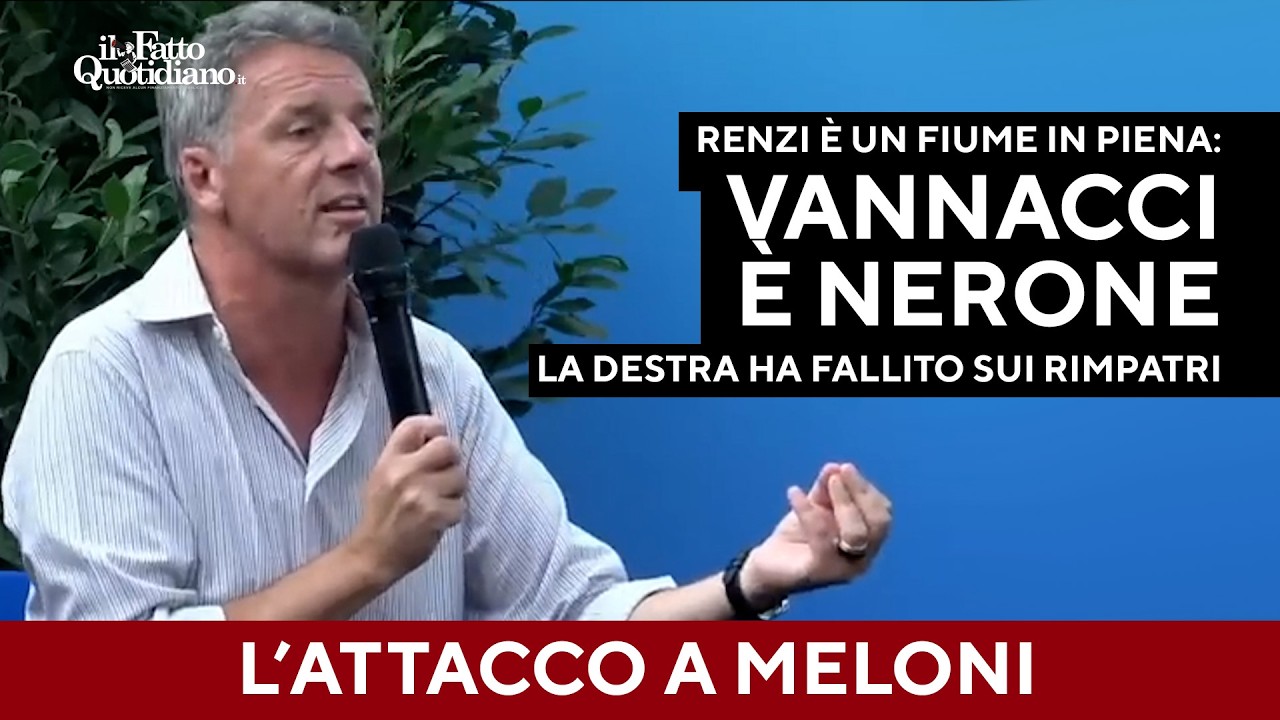 Renzi show su Vannacci e Meloni: “Lui è Nerone, la destra ha fallito. Io ho fatto più rimpatri”