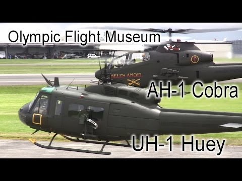 Bell AH-1 Cobra and Bell UH-1 Iroquois Demo - Olympic Flight Museum