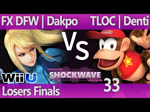 SW 33 Wii U - FX DFW | Dakpo (ZSS) vs TLOC | Denti (Diddy, Sheik) - Losers Finals