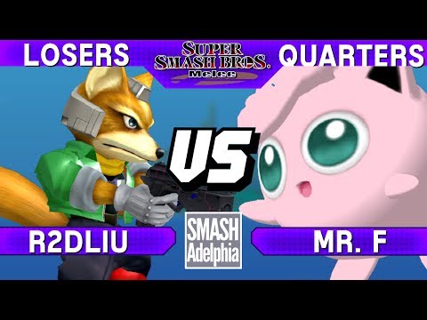 Smash Melee - R2DLiu (Fox) vs Mr. F (Jigglypuff) - SMASHADELPHIA 2017 Losers Quarters
