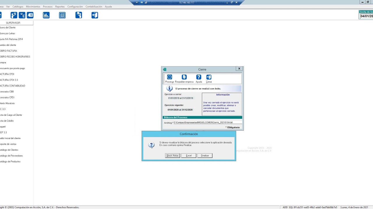 Adminpaq/CONTPAQi Comercial : Cierre de ejercicio