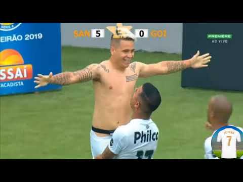Doblete y asistencia de Yeferson Soteldo | Santos 6-1 Goiás | 04-08-2019