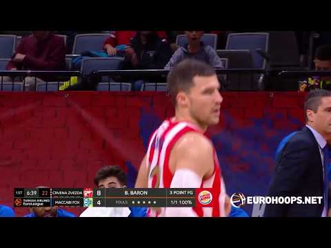 Crvena Zvezda mts Belgrade - Maccabi FOX Tel Aviv 92-76: Billy Baron (22 points)