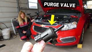 CHEVROLET CRUZE SONIC PURGE VALVE REPLACEMENT REMOVAL LOCATION. CHEVY PURGE VALVE