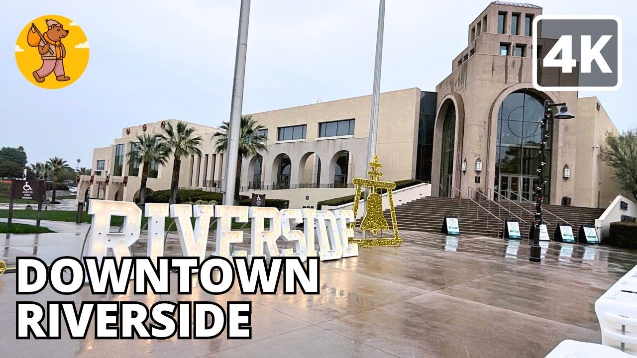 Immersive street-level walking tour through Riverside Downtown, United States, showcasing authentic urban landscapes, local architecture, and the vibrant atmosphere of the city's neighborhoods