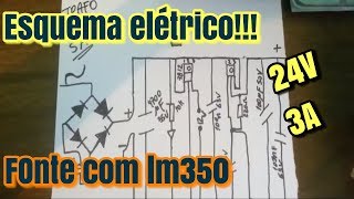Fonte regulavel com lm350 , 24v por 3a..