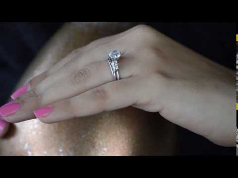 0.25 Ct. Graduated Four Stone Shared Prong Set Ring Wrap - TwoBirch TB-WRAP-0004-WG-E