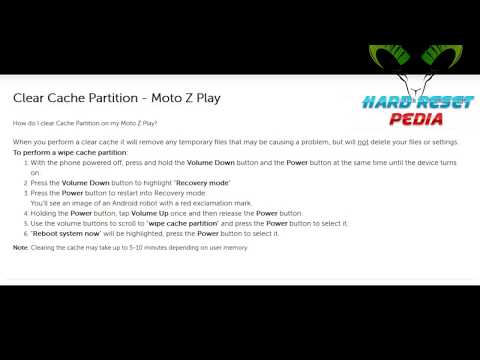 ☑️ Moto Z Play How to Wipe Cache Partition