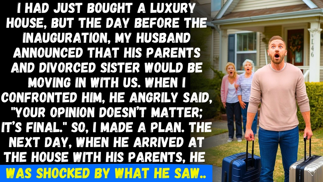 I bought a luxury house, but my husband moved his parents in. When I confronted him things escalated
