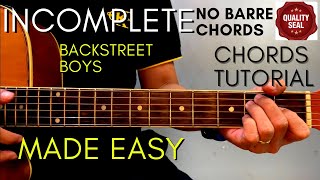 Backstreet Boys - Incomplete Chords (Guitar Tutorial) for Acoustic Cover