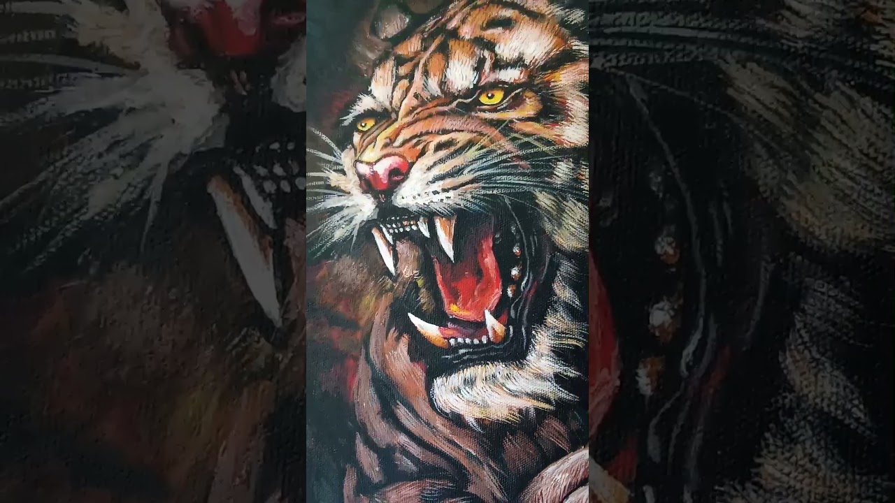 Tiger painting || #art #painting #oilpainting #acrylicpainting #paintingforsale #artgalery