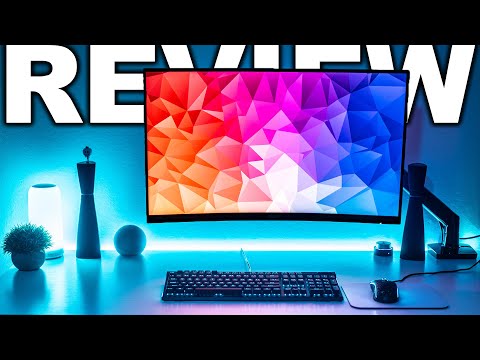 ASUS TUF 32 Inch Curved Gaming Monitor - QHD (2560 x 1440), 165Hz (Supports 144Hz), 1ms, Extreme Low Motion Blur, Speaker, FreeSync Premium, VESA Mountable, DisplayPort, HDMI - VG32VQ1B video review thumbnail