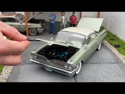 1:18 Pontiac Bonneville hard top 1959, Cameo Ivory/Dundee green - SunStar [Unboxing]