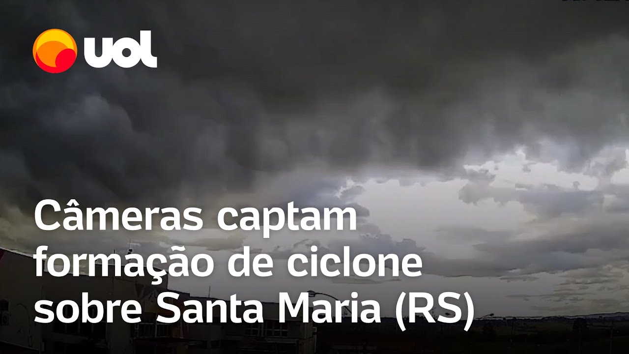 Ciclone Biguá: câmeras captam formação do ciclone sobre Santa Maria, no Rio Grande do Sul; vídeo