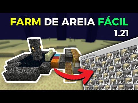 FARM de AREIA, CONCRETO e CASCALHO | SIMPLES E EFICIENTE - Minecraft 1.21