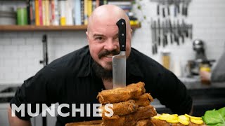 Isaac Toups' Fried Pork Chop Sandwiches by Munchies