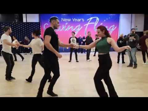 Jennifer Ritzen & Mike Schrimshaw - New years swing fling 2019,  Open Stricktly prelims