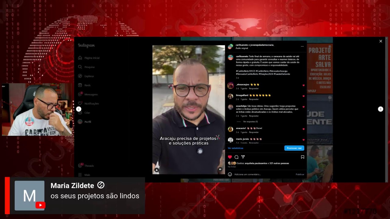 SOU CANDIDATO E PRECISO DO SEU VOTO! LIVE DA VITÓRIA COM CARLITO NETO E LEONARDO GRANDINI