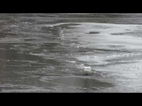 Waves Under Ice On Red Cedar River,  Rice Lake, WI - 3/26/2022
