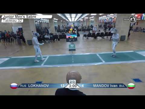 FE M S Individual Juniors Plovdiv BUL ZC Europe 2017 T32 08 green LOKHANOV RUS vs MANDOV BUL