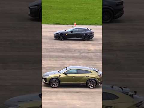 Thumbnail for Ferrari Purosangue vs Lamborghini Urus #dragrace #youtubeshorts #lamborghini #ferrari credit -Carwow by Ferrari Purosangue
