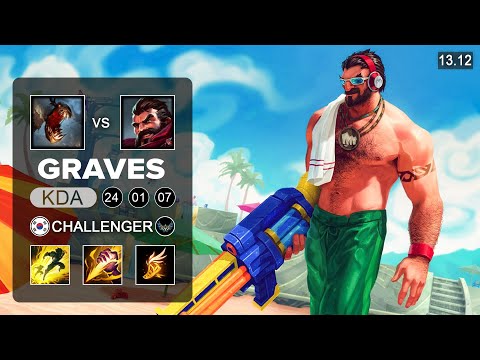 Graves vs Fiddlesticks  Jungle - KR Challenger - Patch 13.12 Season 13