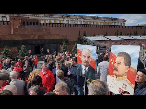 День рождения Ленина, возложение цветов к Мавзолею и могиле Сталина. Речь Зюганова. 22 апреля 2024