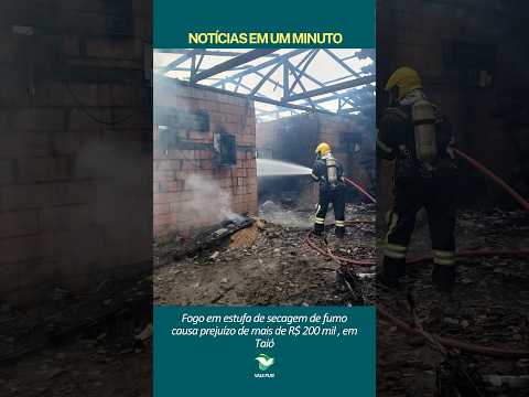 Prejuízo de R$ 200 mil: Estufa de fumo pega fogo na Estrada Ribeirão da Erva