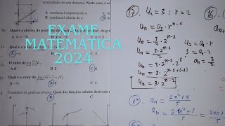 Resolução de exame de Matemática 12ª classe-2024