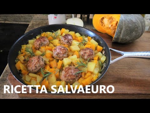 4 EURO SALVACENA per 4 persone POLPETTE di SALSICCIA E VERDURE polpette di salsiccia e zucca