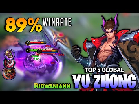 89% WINRATE! Top Global Yu Zhong Aggressive Gameplay [Yu Zhong Best Build 2021] By Ridwaniann - MLBB