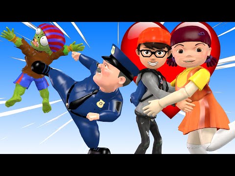Good Nick Love Doll Squid Game vs My Father Brave Police - Scary Teacher 3D Happy Ending Animation