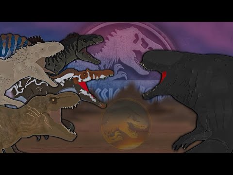 D-Rex Vs T-Rex, Spinosauraus, Indominus Rex, Giganotosauraus | Jurassic World Rebirth Animation |